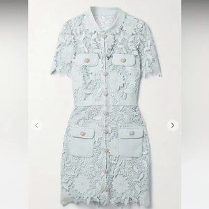 Self- Portrait Embellished guipure lace mini dress. US 6